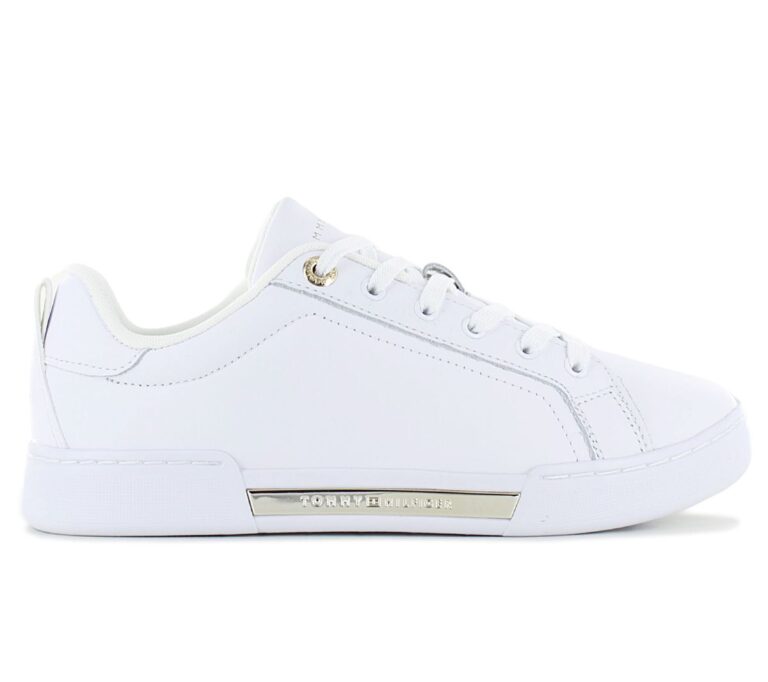 Tommy Hilfiger Chique Court Sneaker - Damen Schuhe Leder Weiß FW0FW07634-YBS