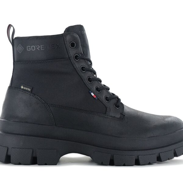 Tommy Hilfiger Chunky Leather Hybrid Boot GTX - GORE-TEX - Herren Stiefel Leder Schwarz FM0FM03800-BDS