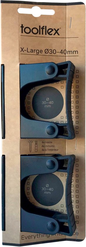 Toolflex Original H-01 - Werkzeughalter - 2er-Pack - XL-Klemmen (Ø 30-40 mm) - flexibel und langlebig Werkzeuge