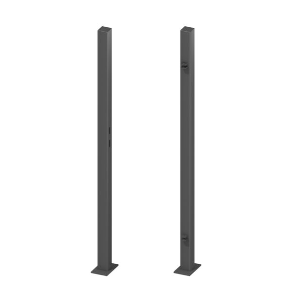 Torpfosten-Set z. Aufschrauben für Einzeltor Anthrazit 195 cm