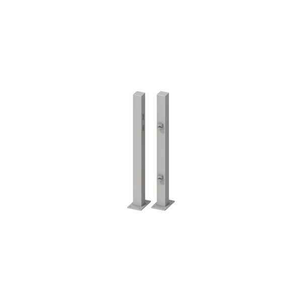 Torpfosten-Set z. Aufschrauben für Einzeltor Höhe 90-95 cm Silber