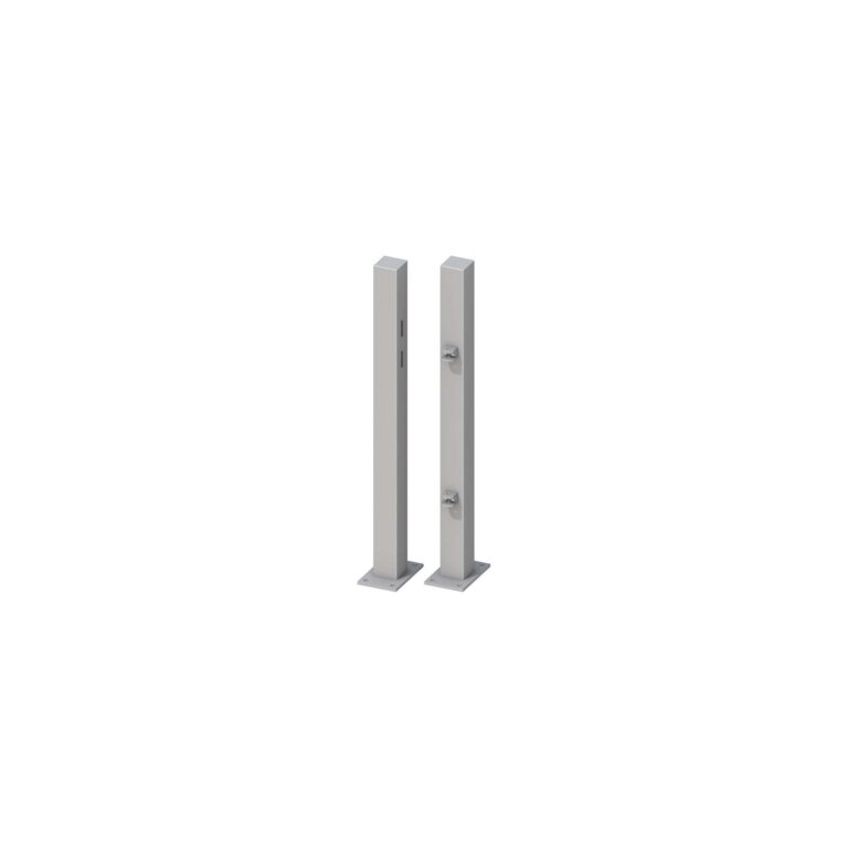 Torpfosten-Set z. Aufschrauben für Einzeltor Höhe 90-95 cm Silber