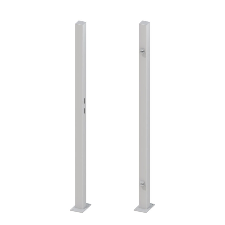 Torpfosten-Set z. Aufschrauben für Einzeltor Silber 195 cm