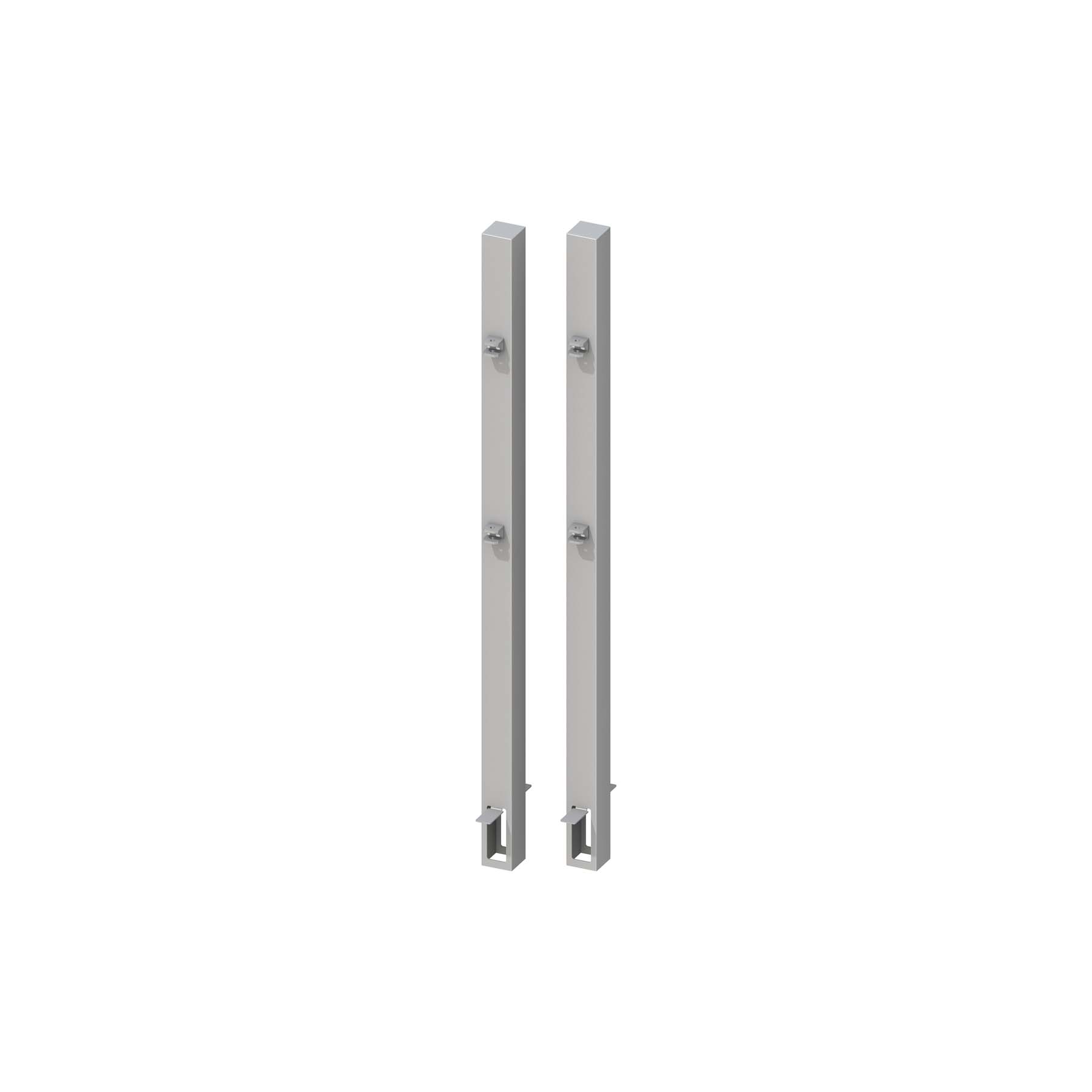 Torpfosten-Set z. Einbetonieren für Doppeltor Höhe 90-95 cm Silber Torpfosten-Set z. Einbetonieren für Doppeltor Höhe 90-95 cm Silber