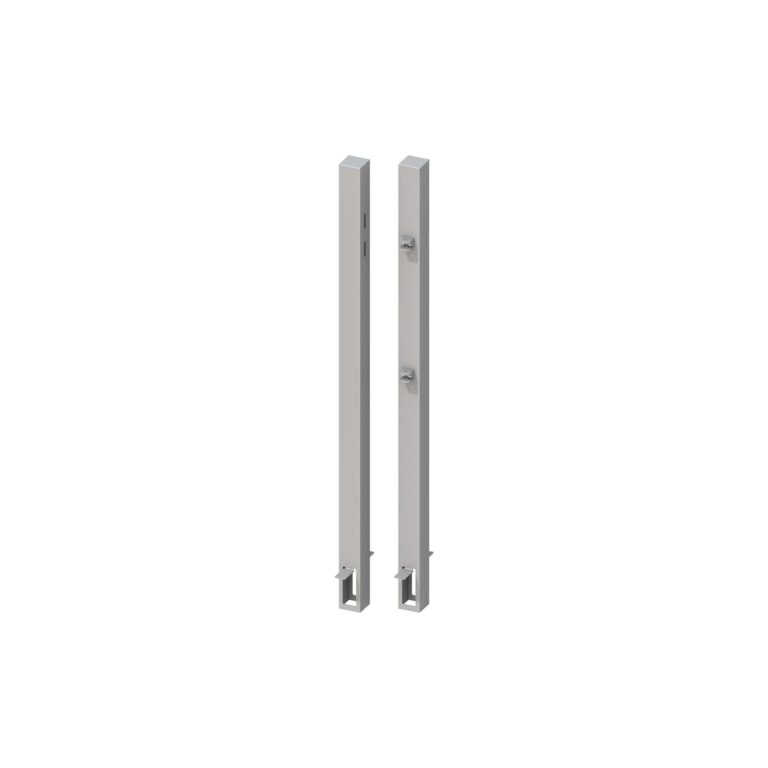Torpfosten-Set z. Einbetonieren für Einzeltor Höhe 90-95 cm Silber
