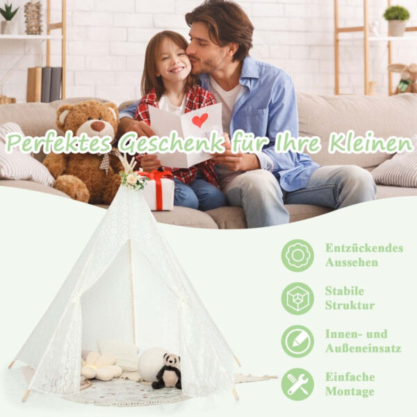 Transparentes Kinderzelt Coast mit bunten Lichterketten für Kinder und Erwachsene 120 x 120 x 140 cm Vertaald