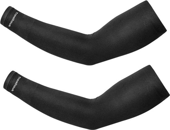 Travelhawk Arm Sleeves - Ärmel - Armschützer - Radsport Armschützer - Sonnenschutz - 2 Stück - Schwarz - Größe L Kleidung