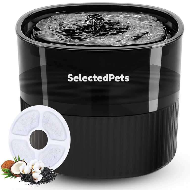 Trinkbrunnen für Katzen und Hunde - Katzenbrunnen - Schwarz - 1.8L - Mit Filter Wohnen & Kochen