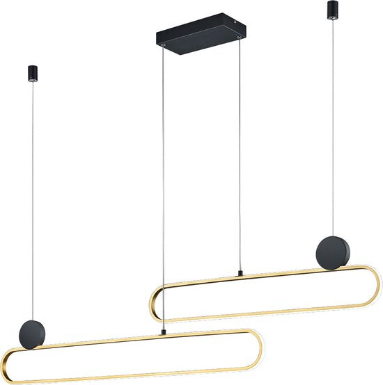 Trio leuchten - LED-Pendelleuchte - Pendelleuchte - 54W - Einstellbare Farbe - Dimmbar - Rechteckig - Gold - Aluminium Wohnen & Kochen