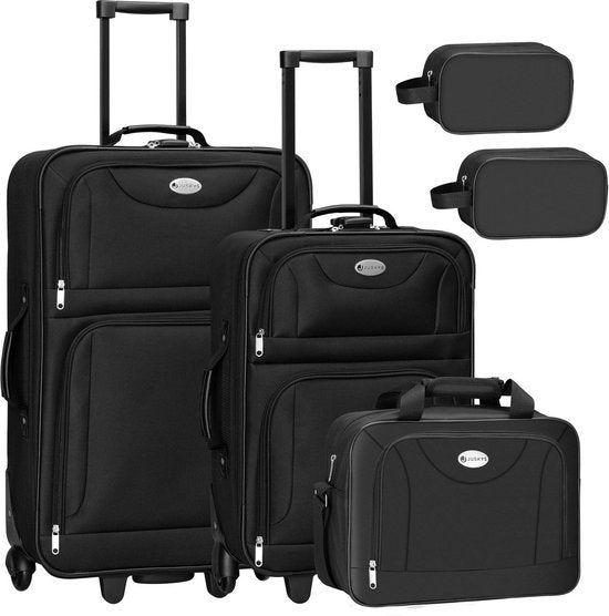 Trolley-Reisekoffer-Set / Kofferset Athen - 5-teilig - Schwarz Hobby & Sport