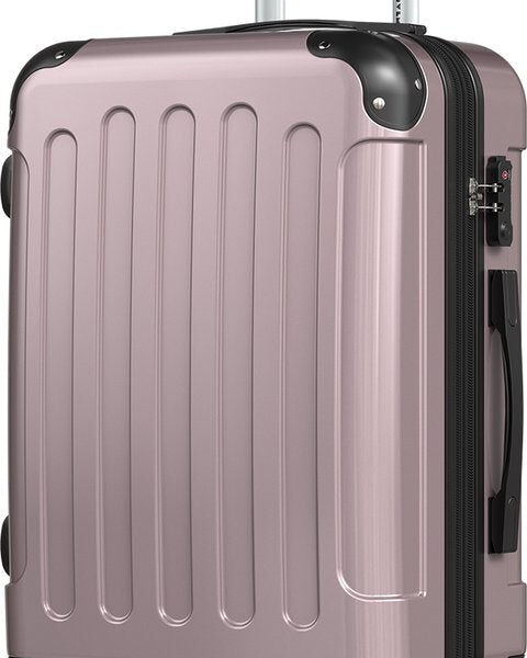 TRVLMORE Handgepäck Koffer - 45L - TSA Zahlenschloss - Leichtgewicht - erweiterbar - Trolley - 54x36x22cm - Rose Gold Hobby & Sport