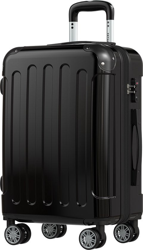 TRVLMORE Handgepäck Koffer - 45L - TSA Zahlenschloss - Leichtgewicht - erweiterbar - Trolley - 54x36x22cm - Schwarz Hobby & Sport