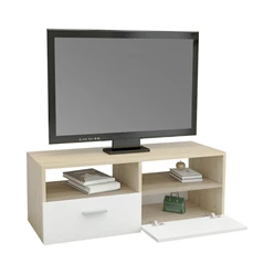 TV-Lowboard mit Stauraum 95x36x35 cm Weiß/Natur aus MDF ML-Design 6356