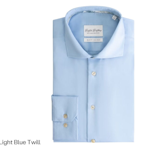 Twill BBO34F110-2083-2163 Hemd LS Wide Spread Boston Brothers - Hellblau - Größe 39 Kleidung