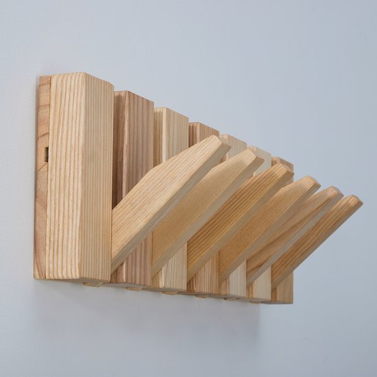 Urban State Wandgarderobe - Garderobenständer hängend - Eschenholz - 6 Haken - Piano Garderobe - Garderobenständer - handgefertigt Wohnen & Kochen