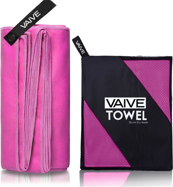 VAIVE Handtuch aus Mikrofaser - Strandtuch 100x200 - Badetuch - Reisehandtuch Schnell trocknend - Pink Hobby & Sport