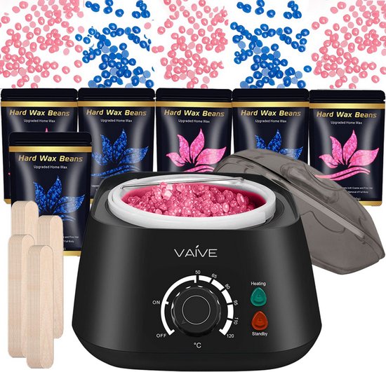 VAIVE Professional Wax Device - Wax Beans Heater - Haarentfernungsset - Heizung - Inklusive Hartwachsbohnen und Spateln Schön & Gesund