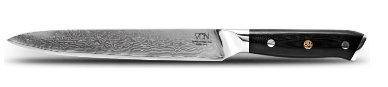 VDN Elegance Damaststahl-Fleischmesser 21 cm - Schwarzer Griff Wohnen & Kochen