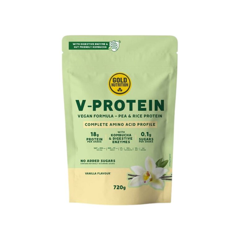 Veganes Protein GoldNutrition V-Protein Kombucha Vanille 720g Sporternährung