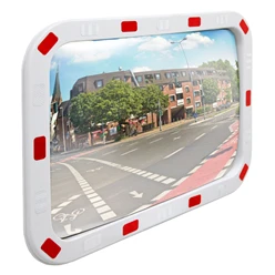 Verkehrsspiegel Sicherheitsspiegel 60x40 cm konvex mit Reflektoren inklusive Halterung 2642