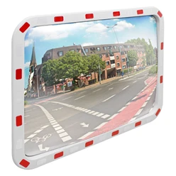 Verkehrsspiegel Sicherheitsspiegel 80x60 cm konvex mit Reflektoren inklusive Halterung 2642