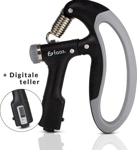 Verstellbarer Handtrainer - 10 bis 100 KG - Digitaler Zähler - Hand Squeeze Fitness - Finger / Unterarm - Grip Trainer - Schwarz Hobby & Sport