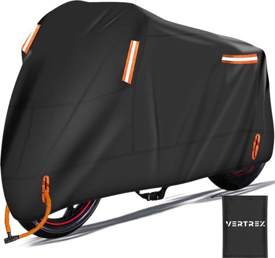 Vertrex Motorradabdeckung & Rollerabdeckung - mit Windschutzscheibe - Rollerabdeckung - Wasserdicht für draußen - Motorradabdeckung Auto & Fahrrad