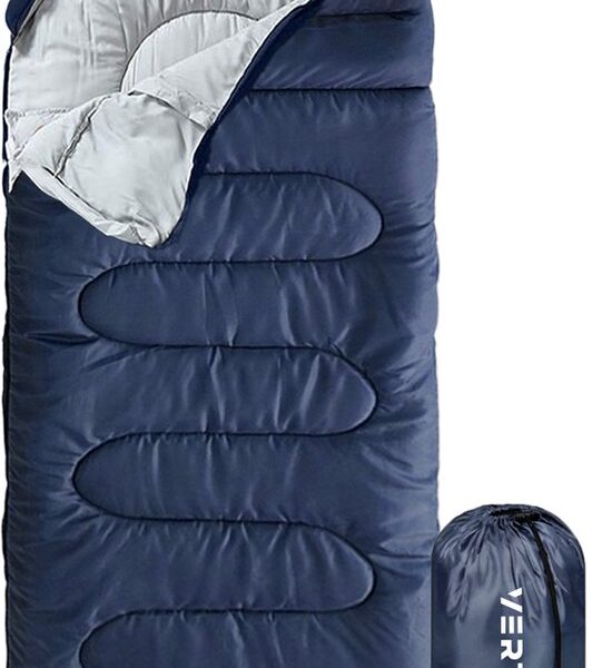 Vertrex Tri-Season Adventure Mumienschlafsack - Schlafsäcke Erwachsene - Camping - Blau Hobby & Sport