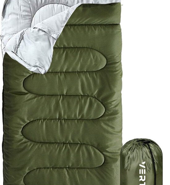 Vertrex Tri-Season Adventure Mumienschlafsack - Schlafsäcke Erwachsene - Camping - Grün Hobby & Sport