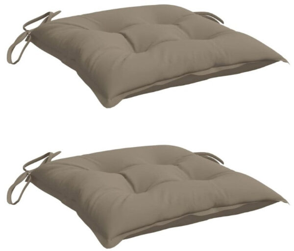 VidaXL 2er-Set Gartenstuhl-Kissen - 40 x 40 x 7 cm - Taupe Haus & Garten