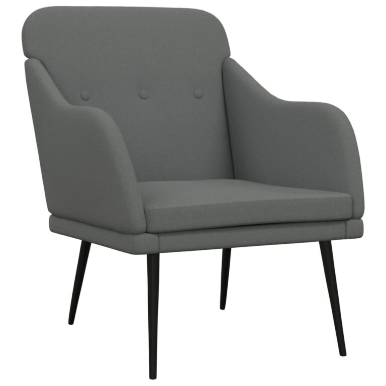 VidaXL Sessel - Polyester - 63 x 76 x 80 cm - Dunkelgrau Wohnen & Kochen