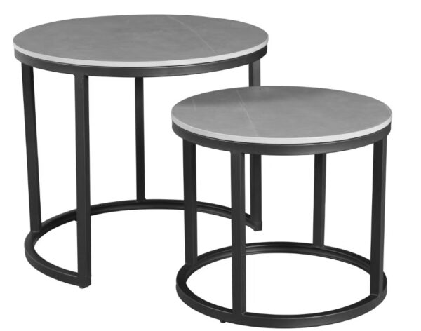 Vince Design Beistelltischset Andy 2-teilig - grau Wohnen & Kochen