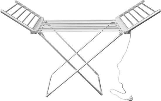 Vlectro Elektrischer Wäscheständer 147x54x94 cm - 220V - 230W -Weiß/Silber Wohnen & Kochen