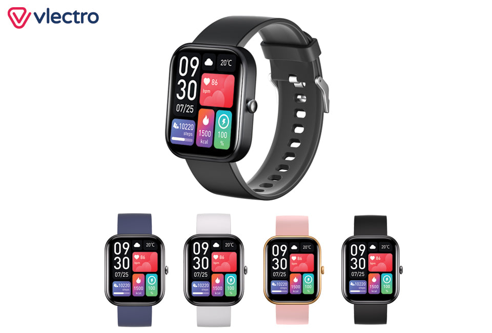 Vlectro Smartwatch R1 - Schwarz Elektronik Vlectro Smartwatch R1 - Schwarz Elektronik
