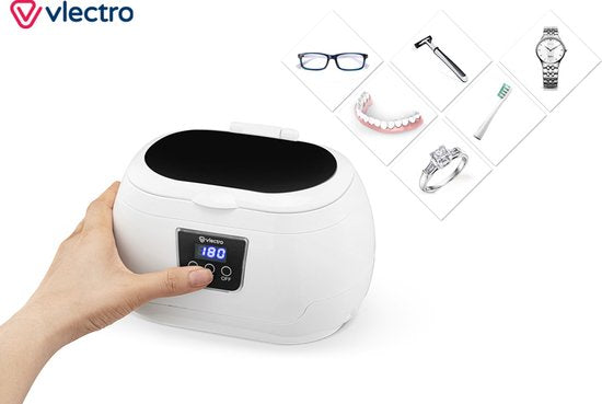 Vlectro Ultraschallreiniger - 600 ml - Kompakt - USB wiederaufladbar - 43 kHz Wohnen & Kochen