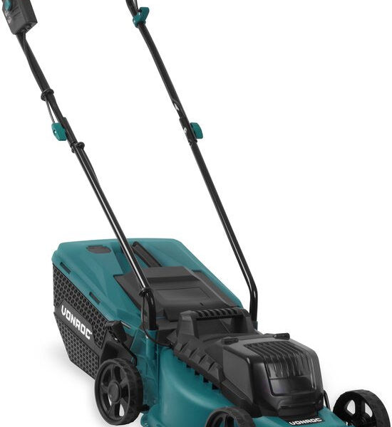 VONROC Akku-Rasenmäher 40V - Bürstenlos - 33cm - Zentrale Höhenverstellung - Ohne Akku & Ladegerät Haus & Garten