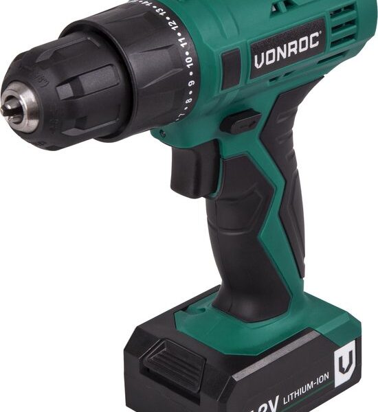 VONROC Akkubohrmaschine - 12V Li-Ion - Inkl. 2x Akkus