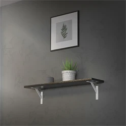 Wandkonsole Regalhalterung 2er Set 180 x 180 mm Weiß aus Aluminium ML-Design 8023