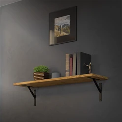 Wandkonsole Regalhalterung 2er Set 240 x 240 mm Schwarz aus Aluminium ML-Design 8023