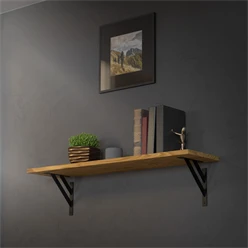 Wandkonsole Regalhalterung 2er Set 240 x 240 mm Schwarz aus Aluminium ML-Design 8023