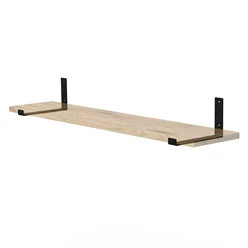 Wandkonsole Regalhalterung 2er Set 250 x 140 mm Schwarz aus Stahl ML-Design 8023