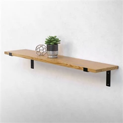 Wandkonsole Regalhalterung 2er Set 250 x 145 mm Schwarz aus Stahl ML-Design 8023