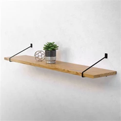 Wandkonsole Regalhalterung 2er Set 265 x180 mm Schwarz aus Stahl ML-Design 8023