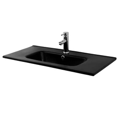 Waschbecken Eckig mit Überlauf 81x16