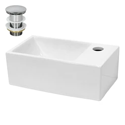 Waschbecken inkl. Ablaufgarnitur Silber ohne Überlauf 35x20