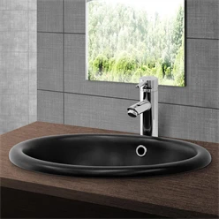 Waschbecken Oval mit Überlauf 49x40