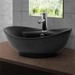 Waschbecken Oval mit Überlauf 59x39