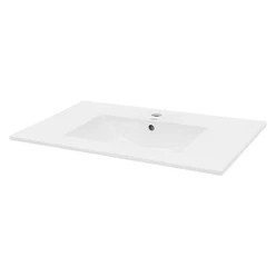 Waschbecken Rechteckig mit Überlauf 810x465x175 mm Weiß aus Keramik 2886