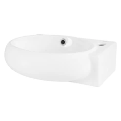 Waschbecken Rechts bündig 43x28x15 cm Weiß aus Keramik ML-Design 2886