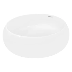 Waschbecken Rund ohne Überlauf Ø 40x35 cm Weiß aus Keramik 2886
